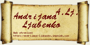 Andrijana Ljubenko vizit kartica